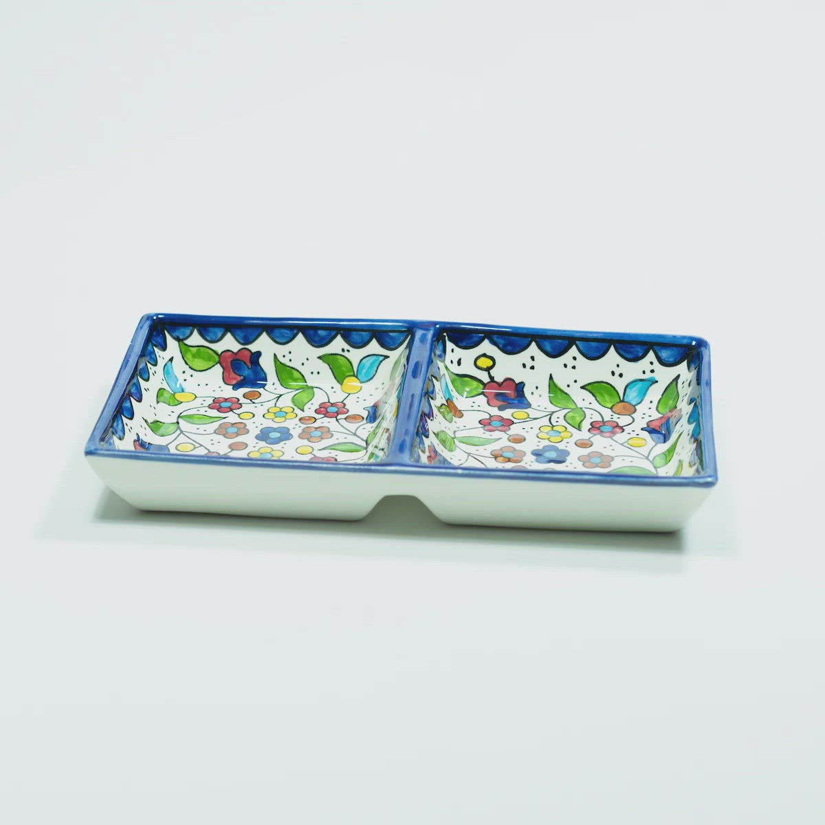 Rectangular Floral Snack Dish