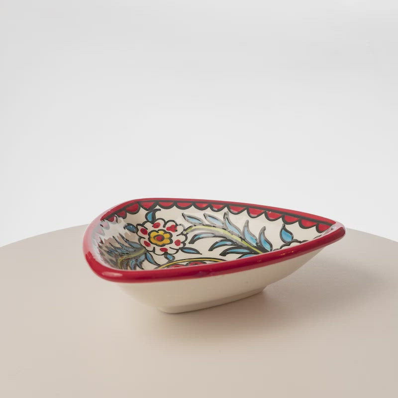Triangular Floral Bowl